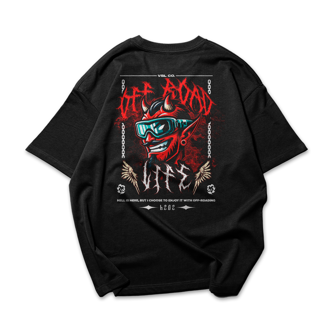 PLAYERA OVERSIZE CLASIC 100 EVIL OFF ROAD LIFE 88 DIRT SERIES