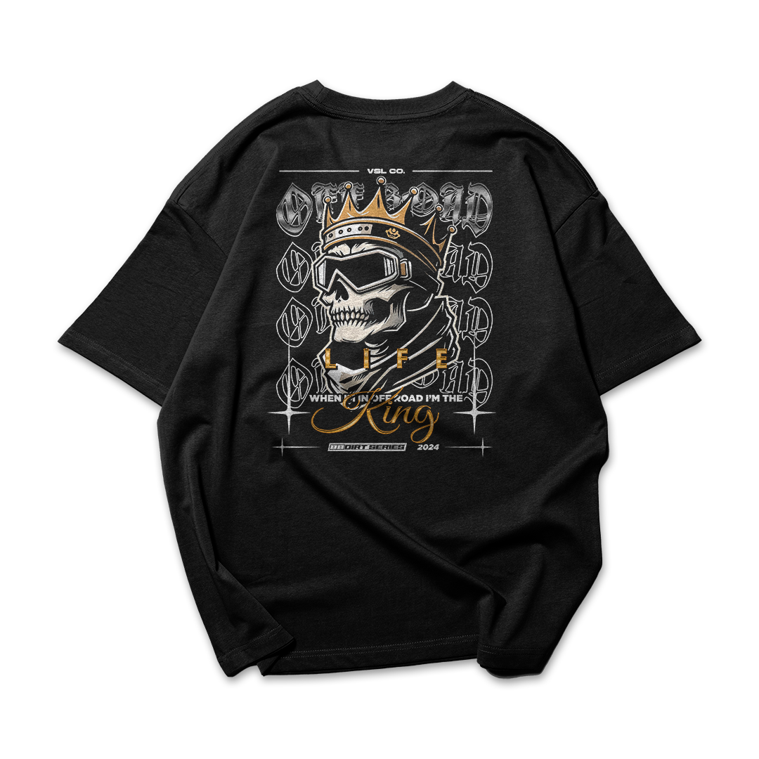 PLAYERA OVERSIZE CLASIC 100 KING SKULL OFF ROAD LIFE 88 DIRT SERIES